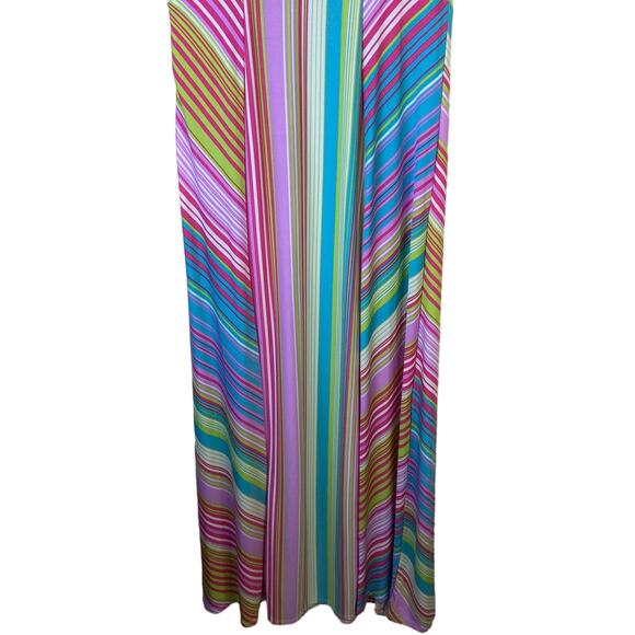 Sangria Women Size 6 Striped Sleeveless Maxi Dress Coloful Summer Vaca Beach - Picture 6 of 12